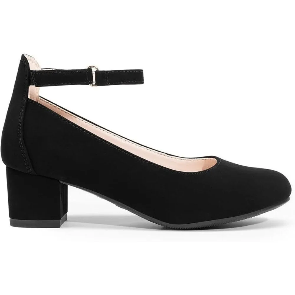 Dream Pairs Girls Size 2 Black Faux Suede Hook Loop Ankle 1.75